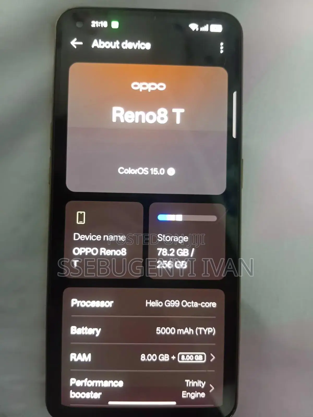 Oppo Reno8 T 256 GB Yellow