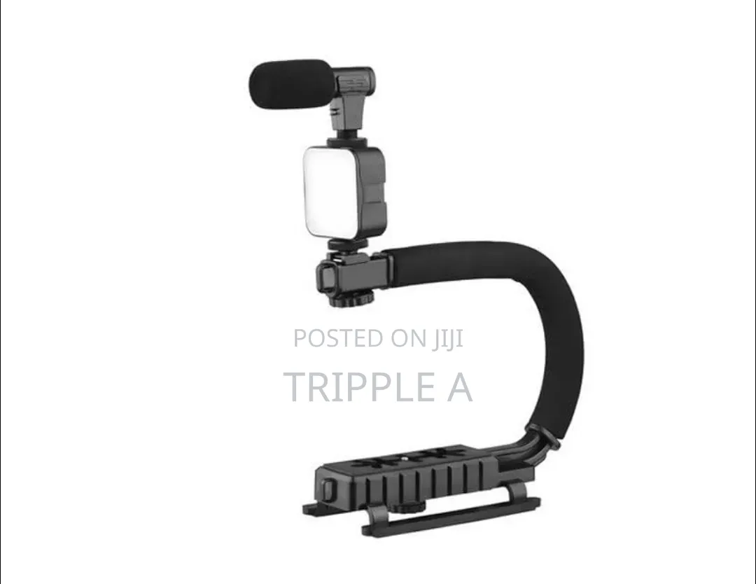 Handle Grip Handheld Camera Stabilizer With Led Light