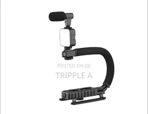 Handle Grip Handheld Camera Stabilizer With Led Light