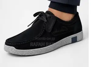 Men’S Black/Grey Clarks Wallabees Casual Boat Shoes