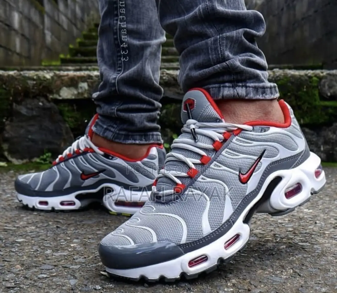 Original Grey/Red Nike Tn Air Max Plus Sneakers