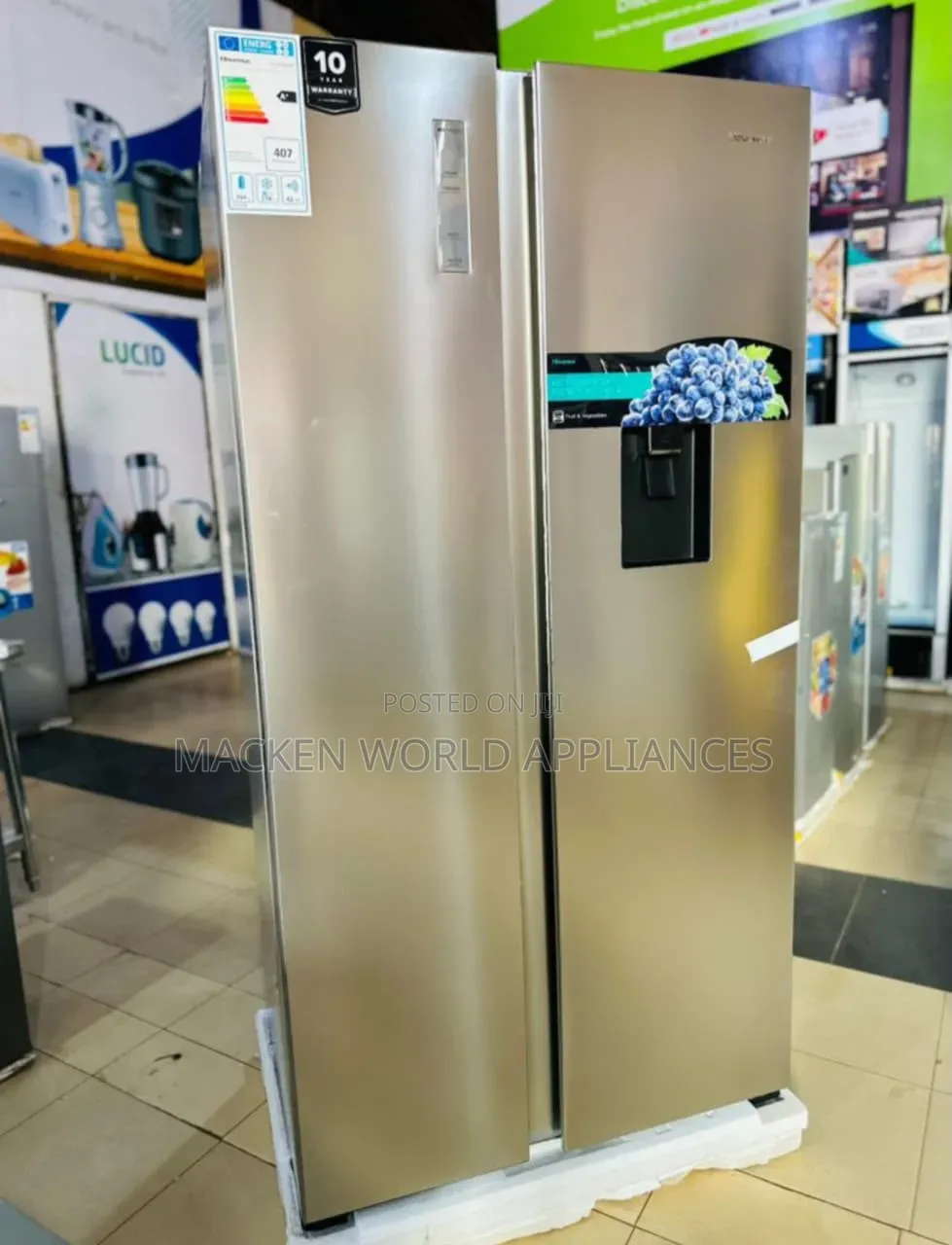 Hisense 750 Litres Silver Side by Side Fridge