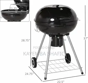 Danny Home Portable Kettle Charcoal Barbecue Grill With Wheels