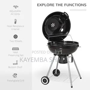Danny Home Portable Kettle Charcoal Barbecue Grill With Wheels