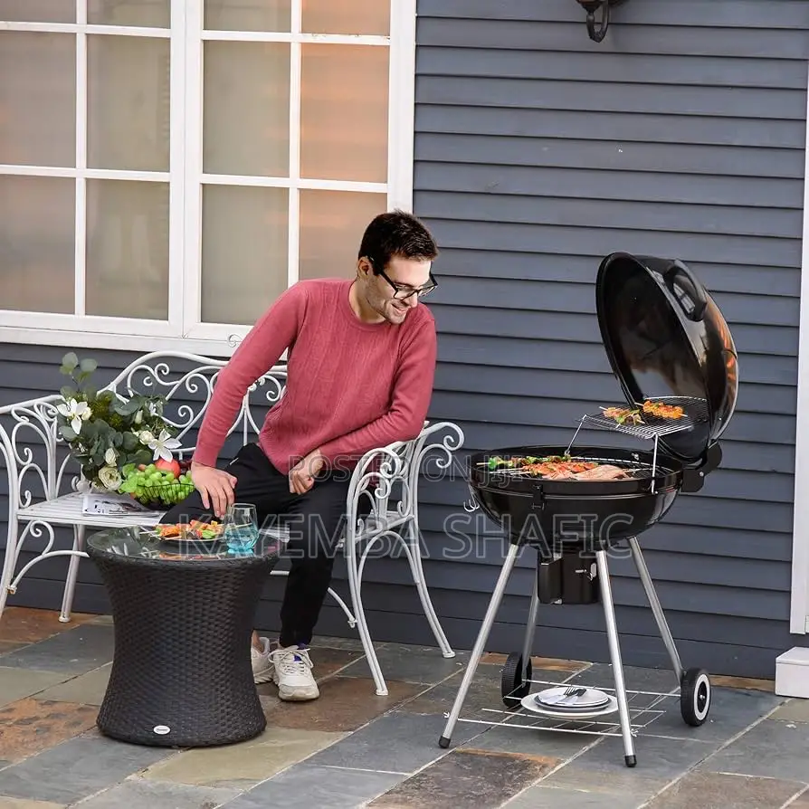 Danny Home Portable Kettle Charcoal Barbecue Grill With Wheels
