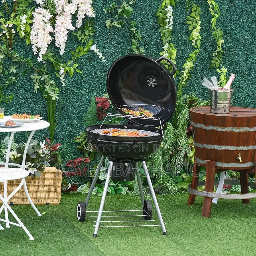 Danny Home Portable Kettle Charcoal Barbecue Grill With Wheels