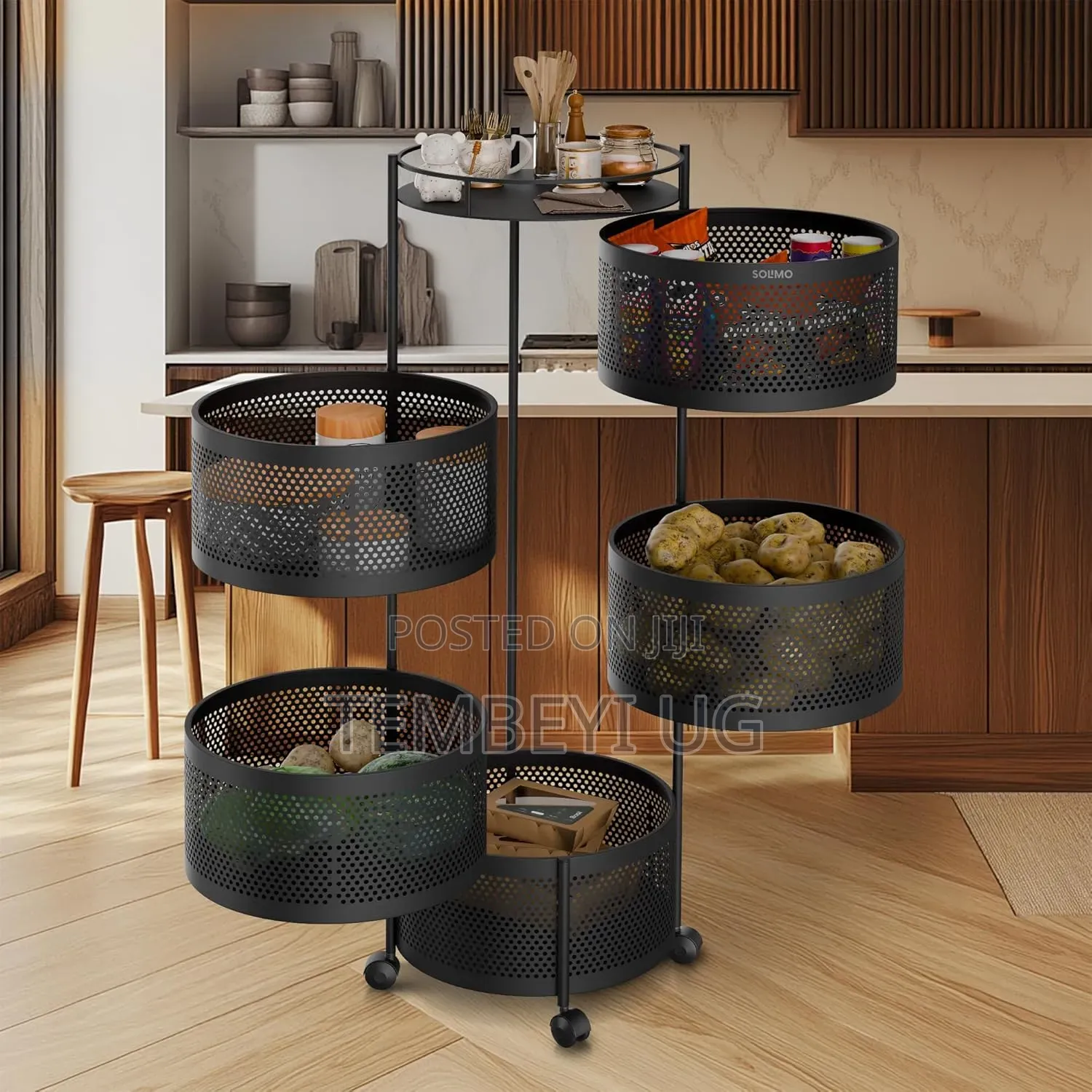 360° Revolving Portable 5 Layer Storage Kitchen Rack