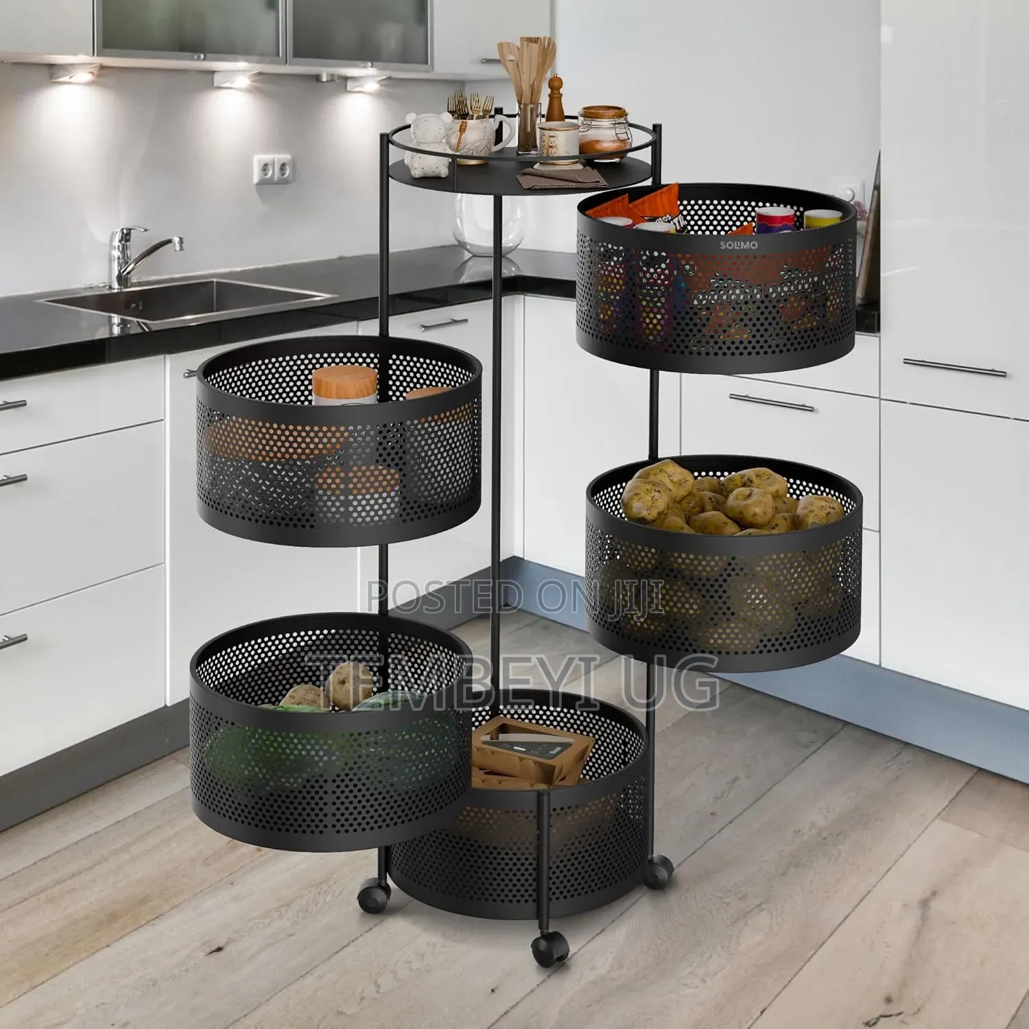 360° Revolving Portable 5 Layer Storage Kitchen Rack