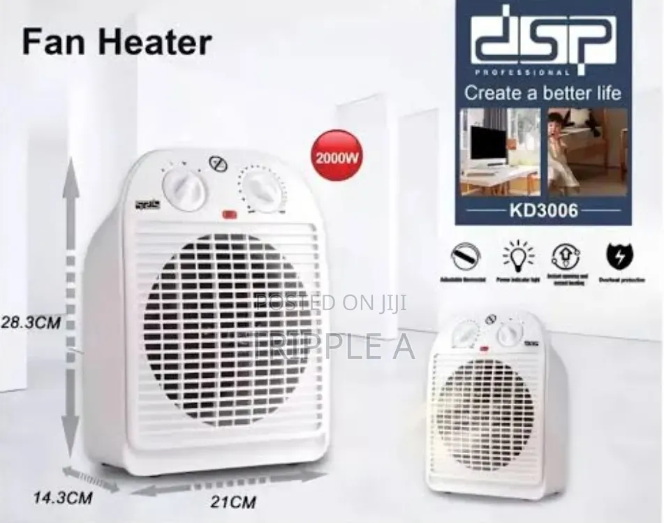 DSP 2000w Home Electric Fan Heater Mini Fan