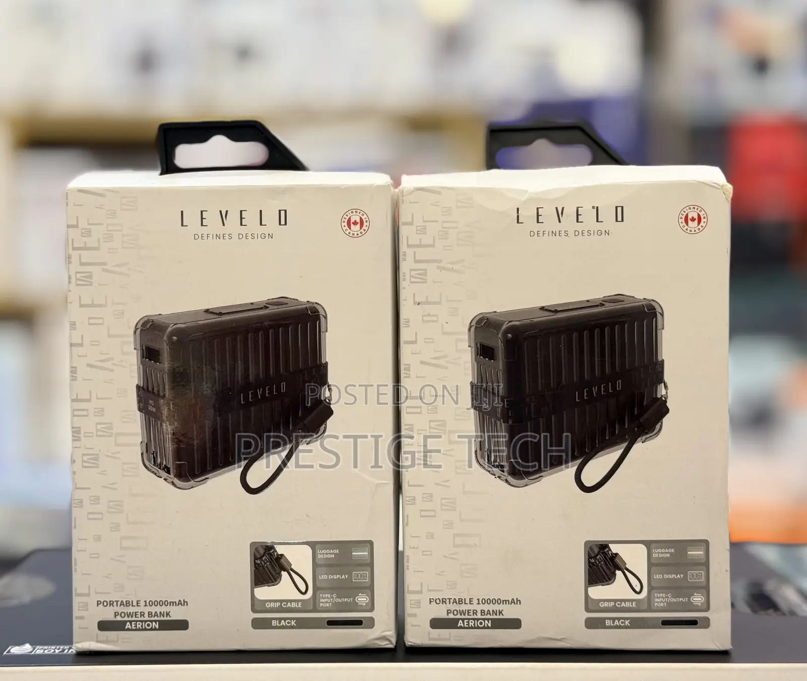Levelo Aerion Portable 10000 Mah Power Bank With Led Display Grip