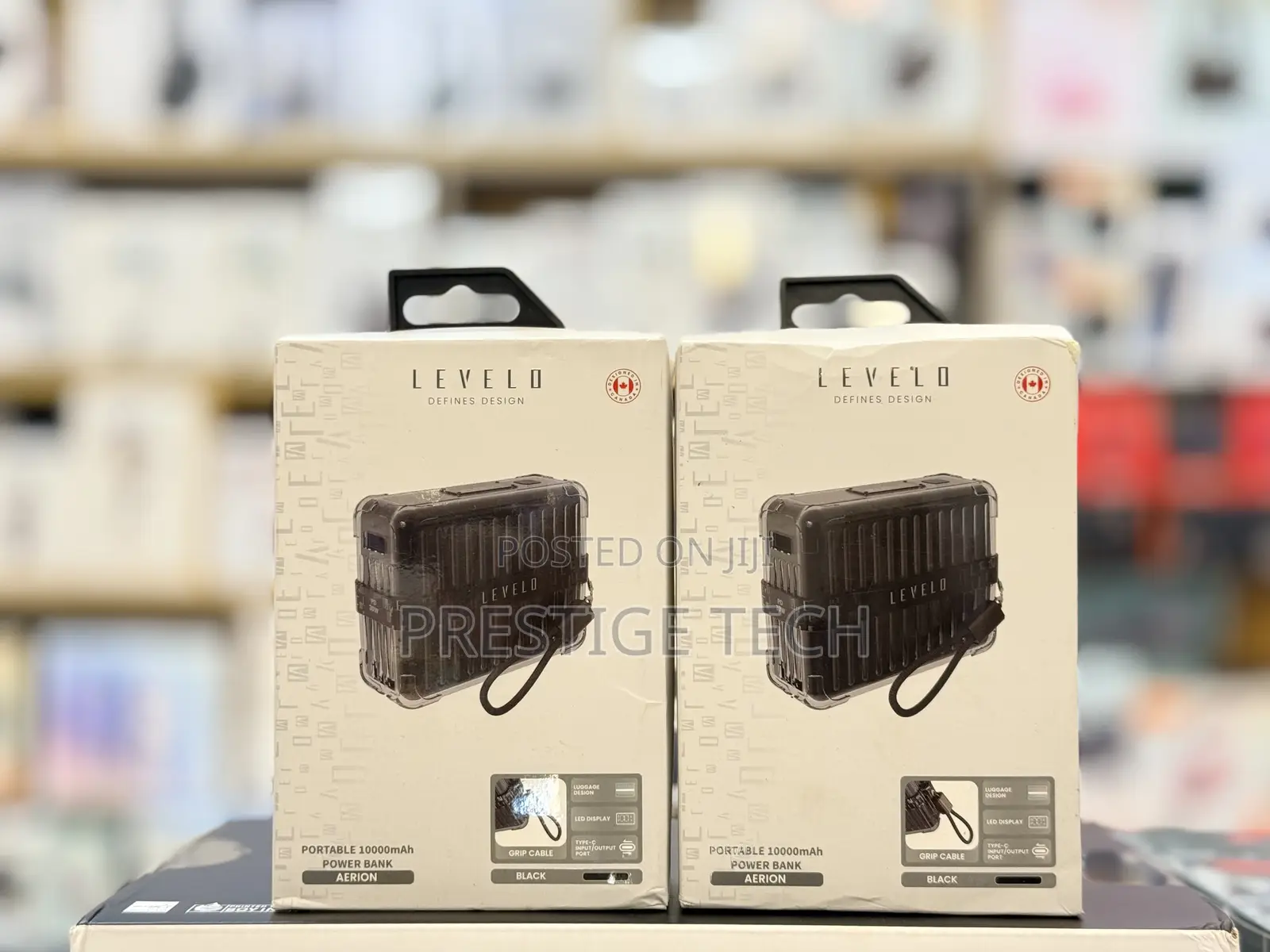 Levelo Aerion Portable 10000 Mah Power Bank With Led Display Grip
