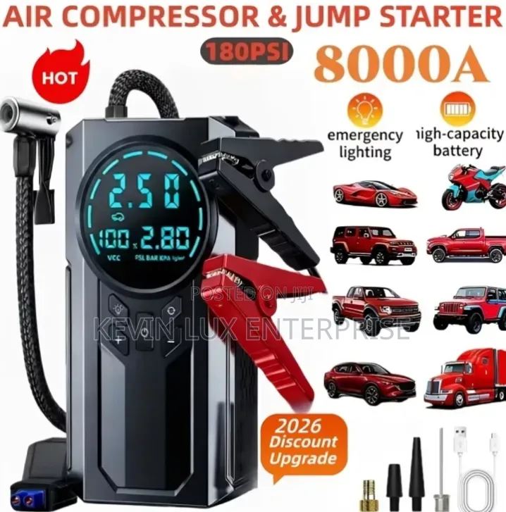 Car Tyre Inflator and Jump Starter