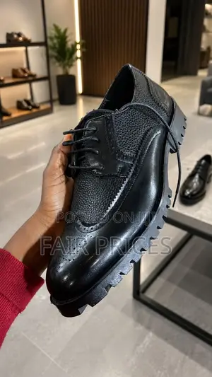 Leather Oxfords Laced Black Shoes