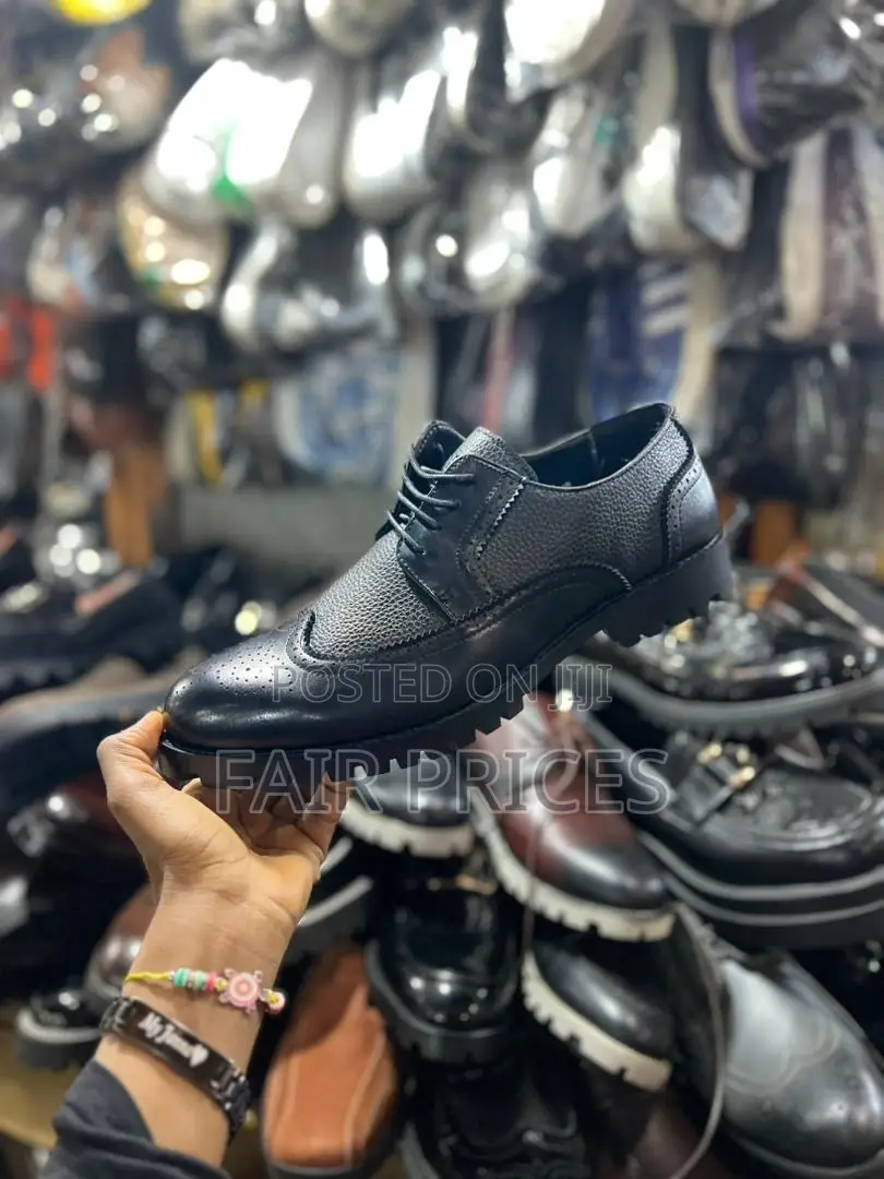 Leather Oxfords Laced Black Shoes