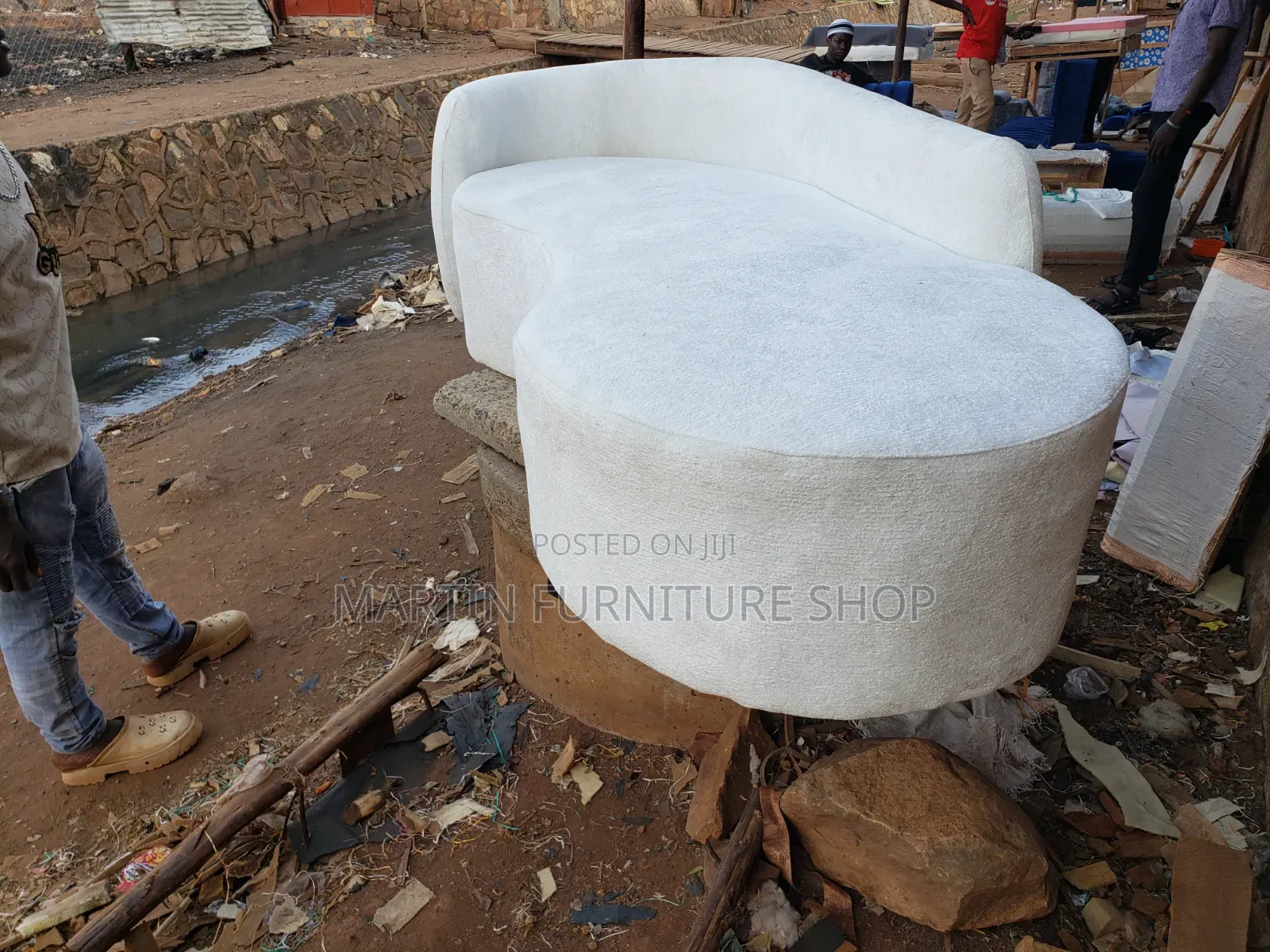 3 Seater Bean Sofa Set Ready for Sale White in Colour