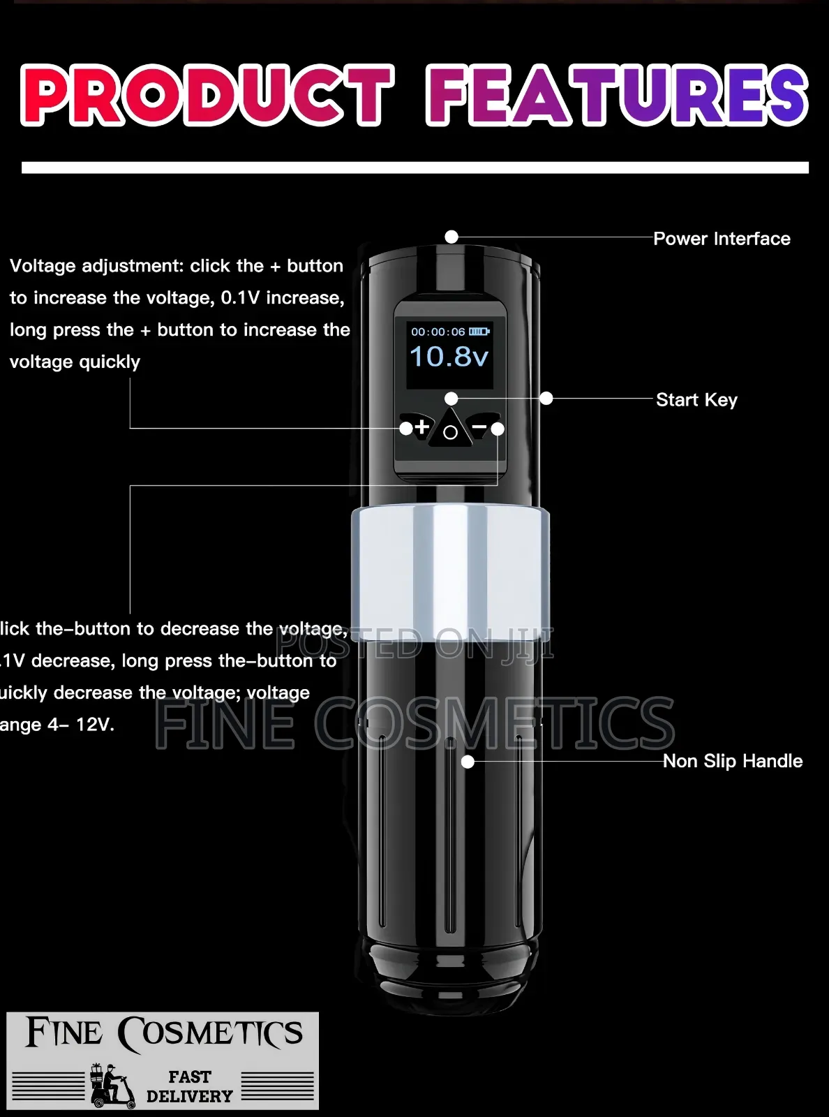 Two Batteries Premium Rechargeable Wireless Tattoo Machine Cordles Gun