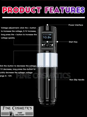 Two Batteries Premium Rechargeable Wireless Tattoo Machine Cordles Gun