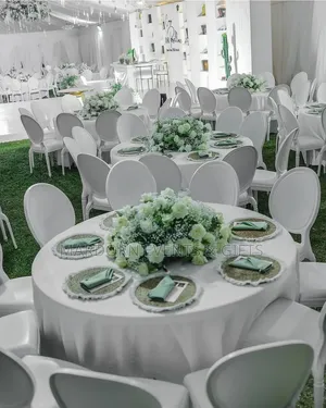 White and Dusty Green Graduation Decor