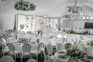 White and Dusty Green Graduation Decor