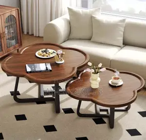 2 in 1 Centre Table in Mahogany and Black Stands