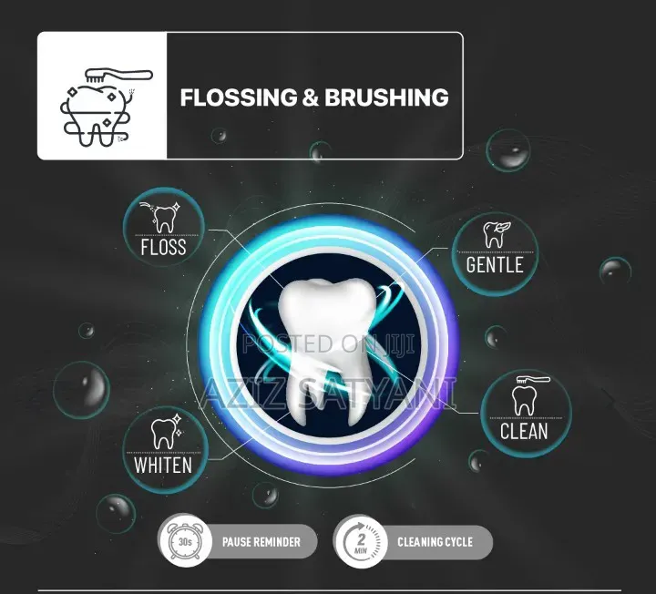 Porodo Lifestyle Water Floss,Sonic Electric Toothbrush 25days Battery