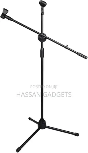 Adjustable Microphone Stand With Boom Arm - Heavy-Duty Zinc Alloy, 360