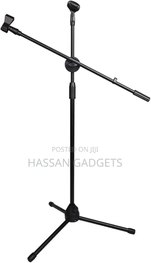Adjustable Microphone Stand With Boom Arm - Heavy-Duty Zinc Alloy, 360