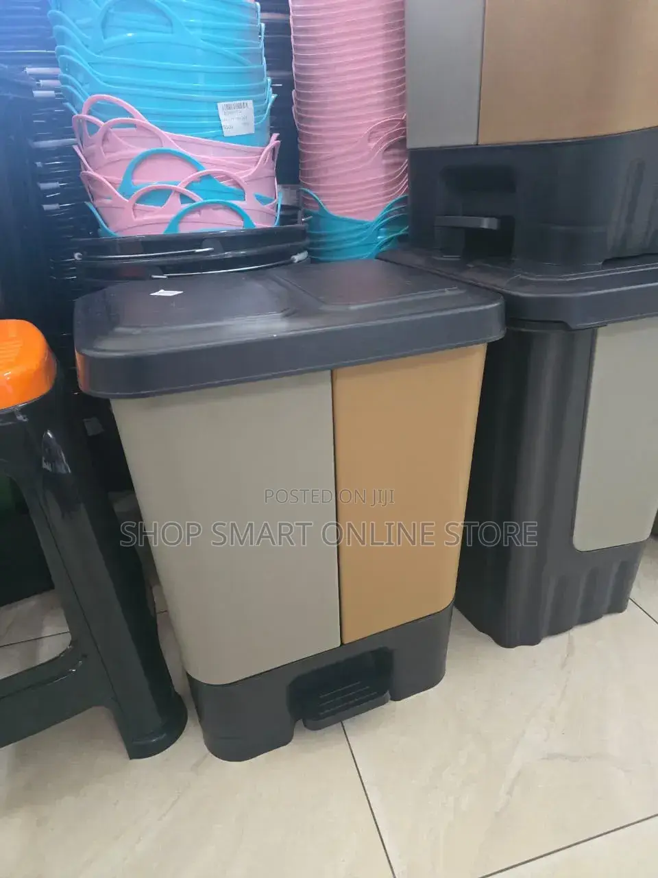 Step on Plastic Dust Bin Double Sided
