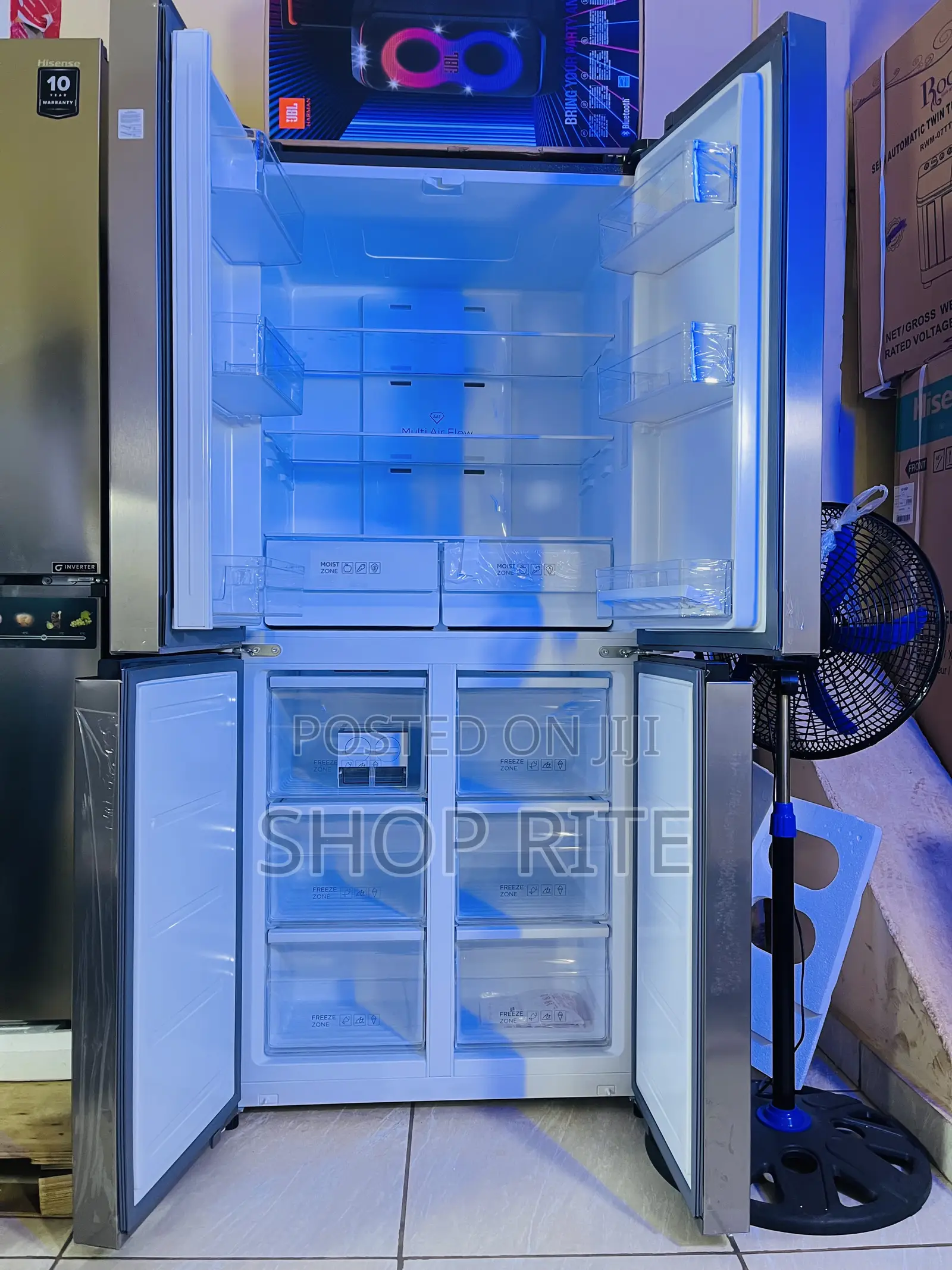 TCL 560 Liters 4 Doors Side by Side Refrigerator