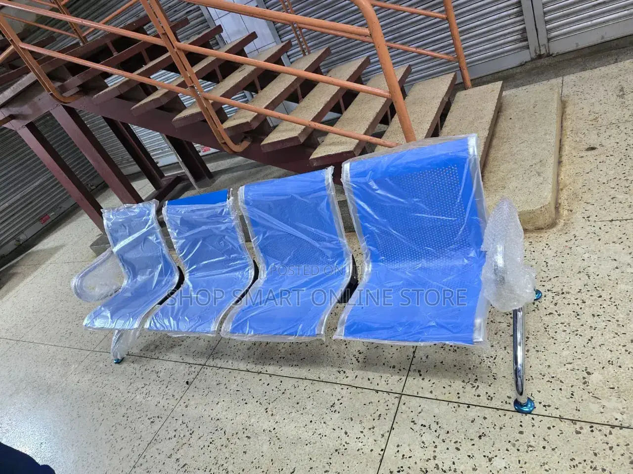 Metallic Waiting Chair 4 Seater