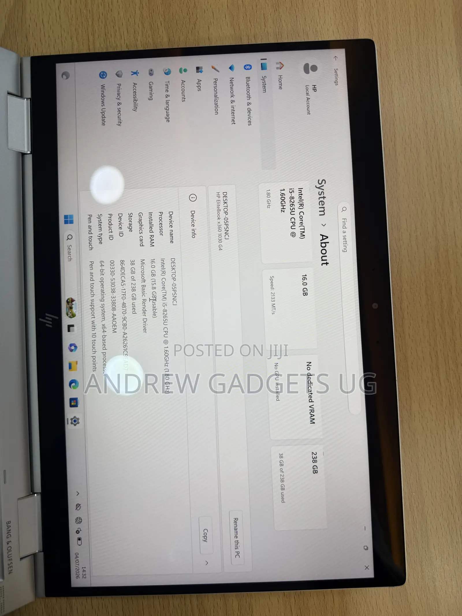 Laptop HP EliteBook 1030 16GB Intel Core i5 SSD 256GB