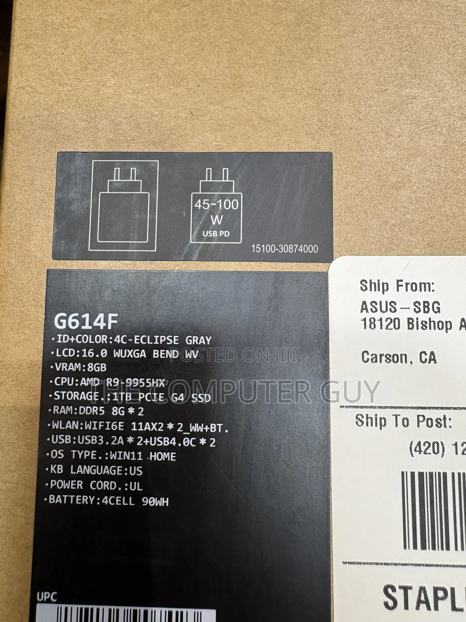 New Laptop Asus ROG Strix G16 G614 16GB AMD Ryzen 9 SSD 1T