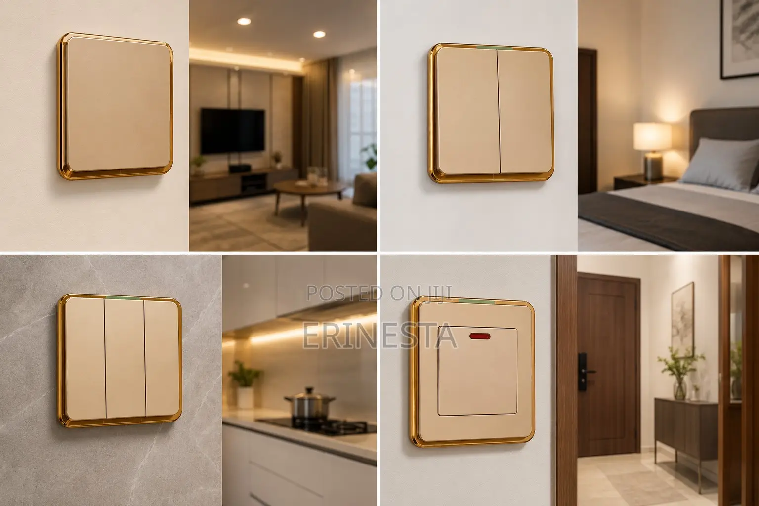 Modern Premium Gold Light Switches – Elegant Home Control