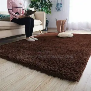 Red and Brown Fluffy Carpet