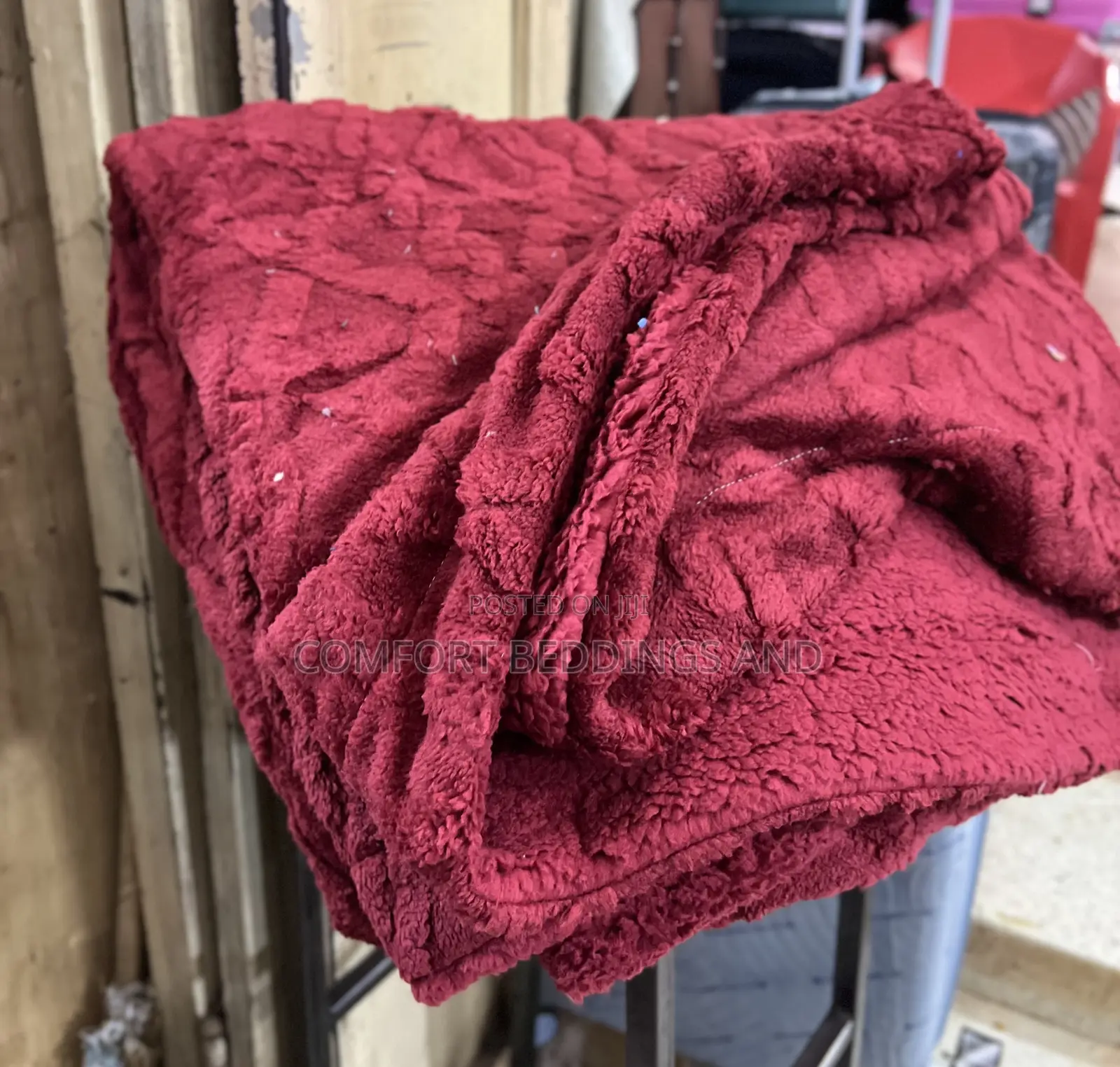Textured Soft Blankets Maroon