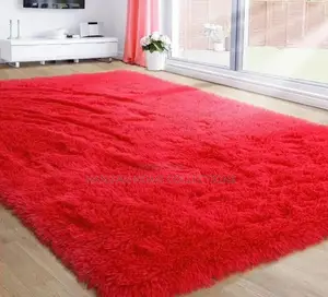 Royal Blue and Red Fluffy Carpets