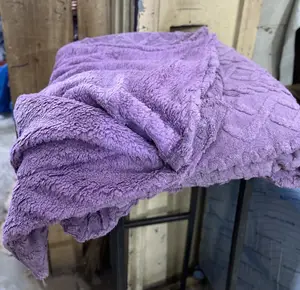 Textured Soft Blankets Purple