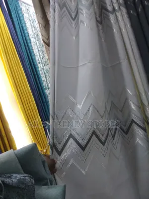 Brown Gray Blue and Gray and Darkgray Curtains Per Metre