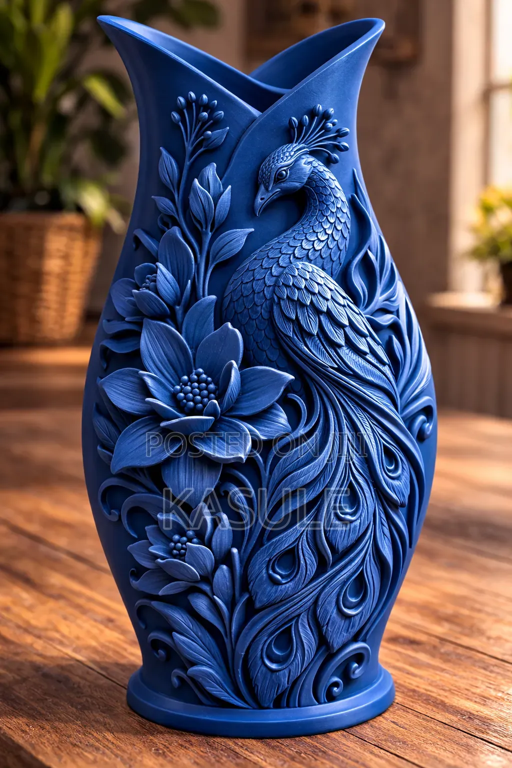 Peacock Floral Vase