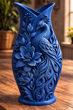 Peacock Floral Vase