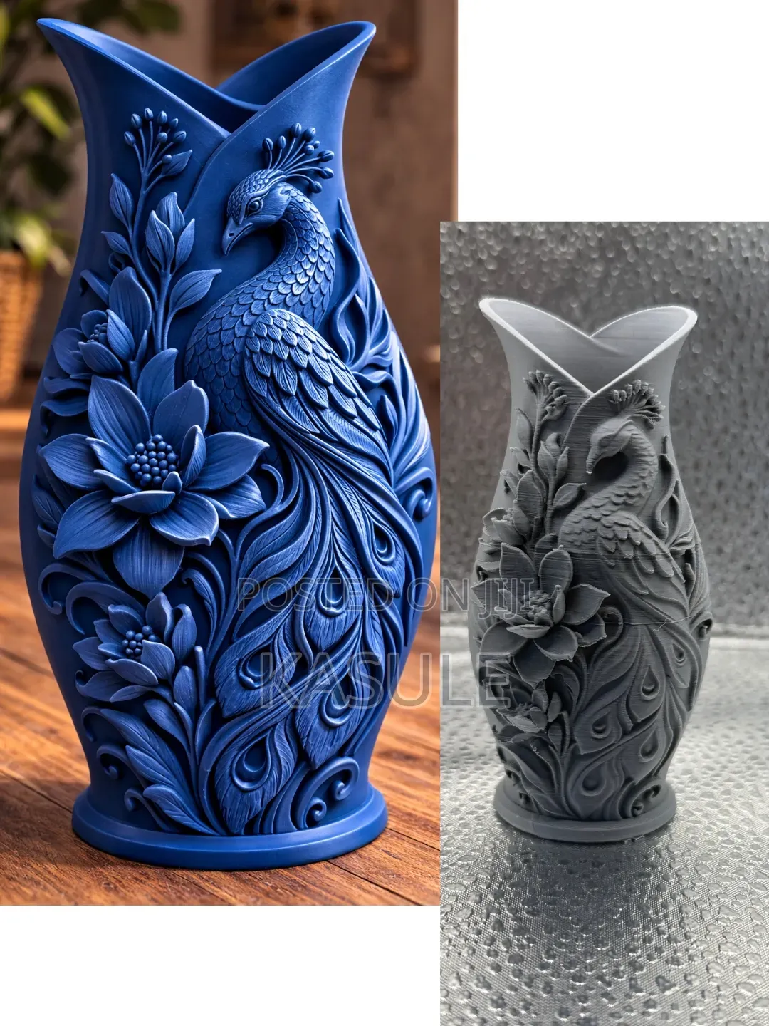 Peacock Floral Vase