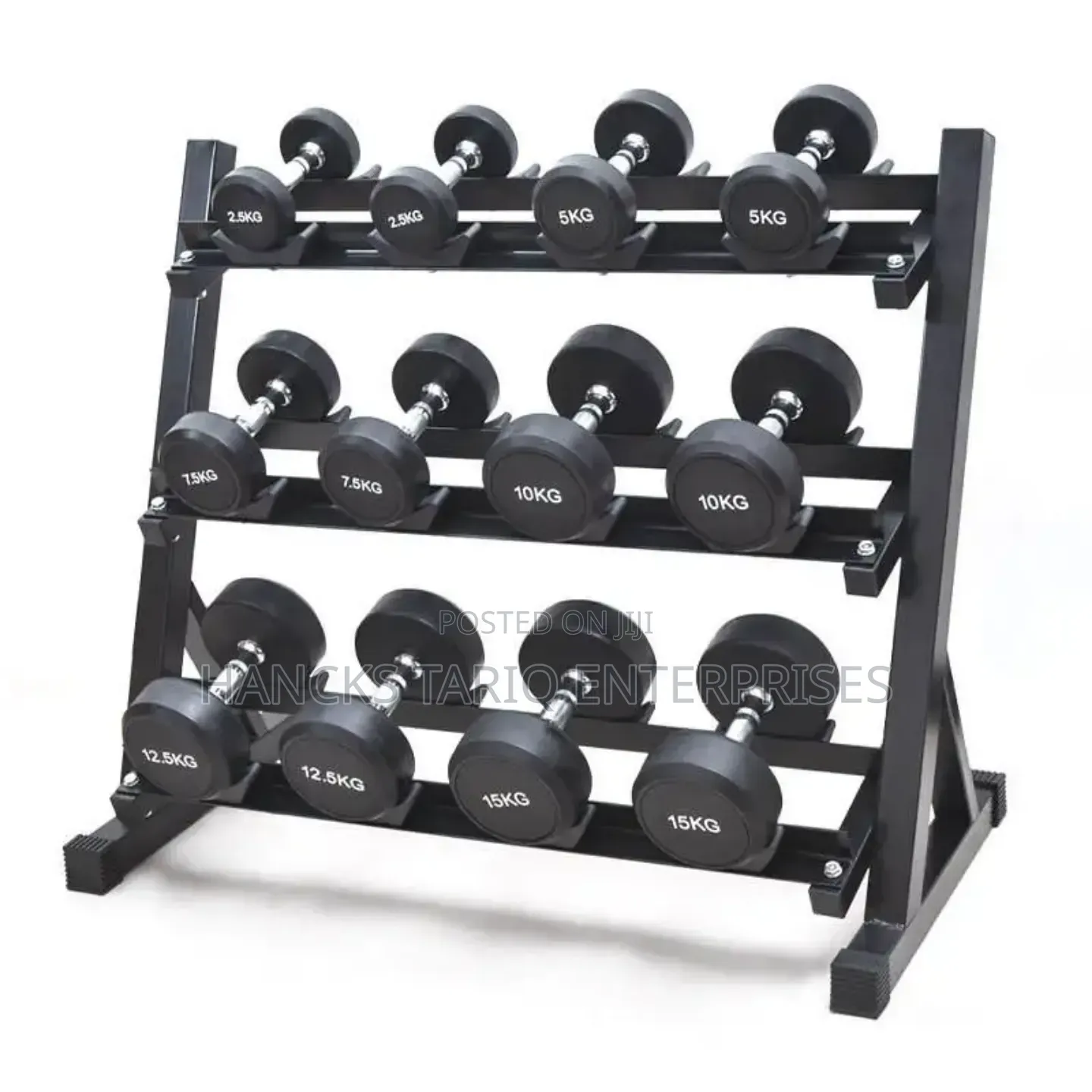 Professional Rubber-Coated Dumbbell Set
