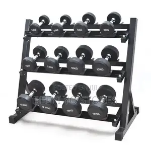 Professional Rubber-Coated Dumbbell Set
