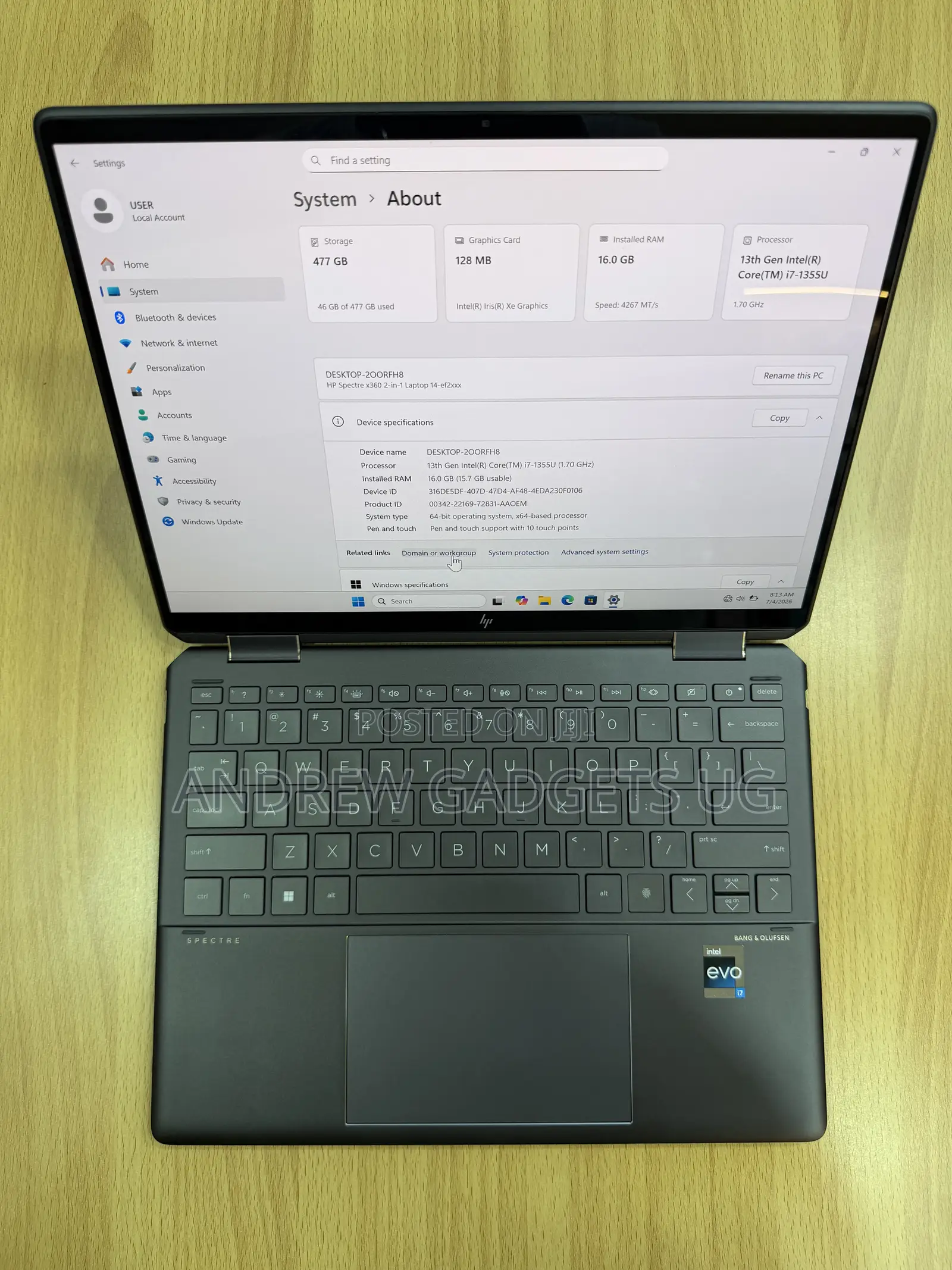 Laptop HP Spectre X360 15 16GB Intel Core i7 SSD 512GB