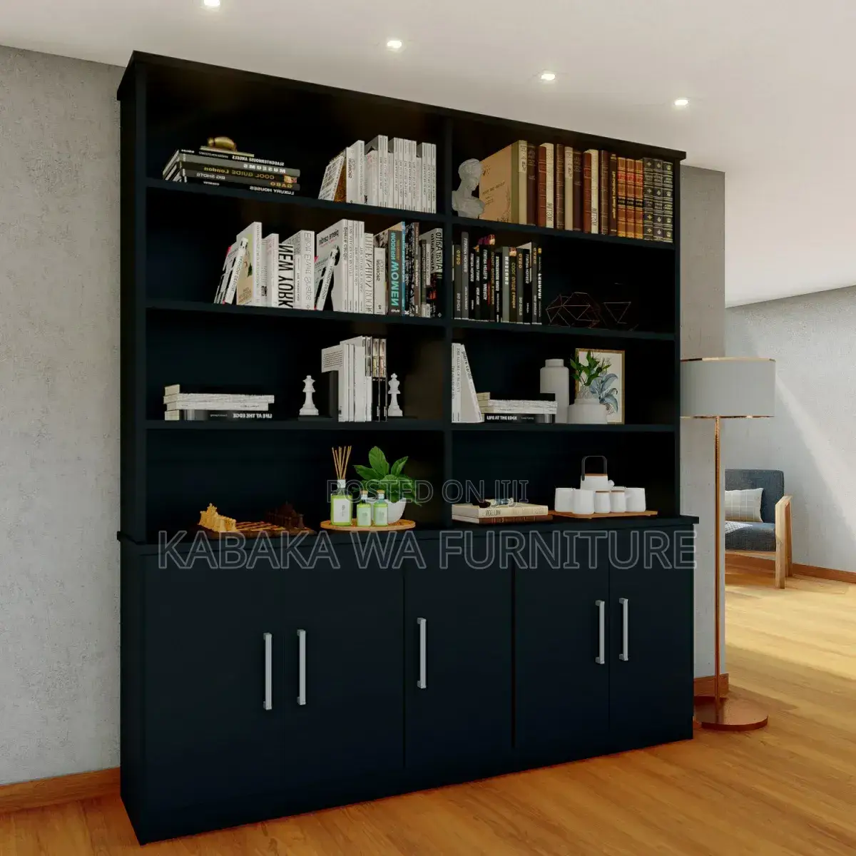 Book Shelf- Book Shelf- Bookcase- Classic Black- Color546