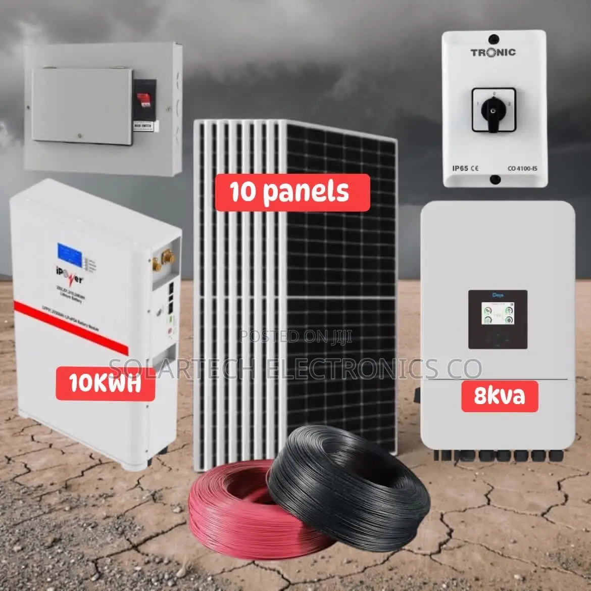10kwh 51.2v 200ah Solar System With 10x550w Panels 8kva Inverter