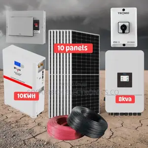 10kwh 51.2v 200ah Solar System With 10x550w Panels 8kva Inverter