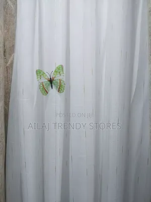 Brown Grassy Curtains and Bullet Design Nets Per Metre