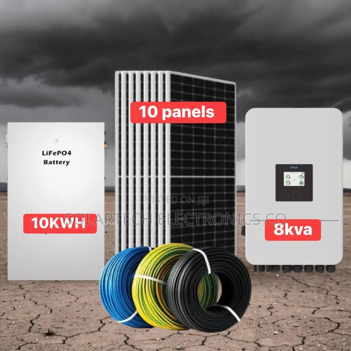 Complete 10kwh Lifepo4 Solar System With 8kva Hybrid Inverter