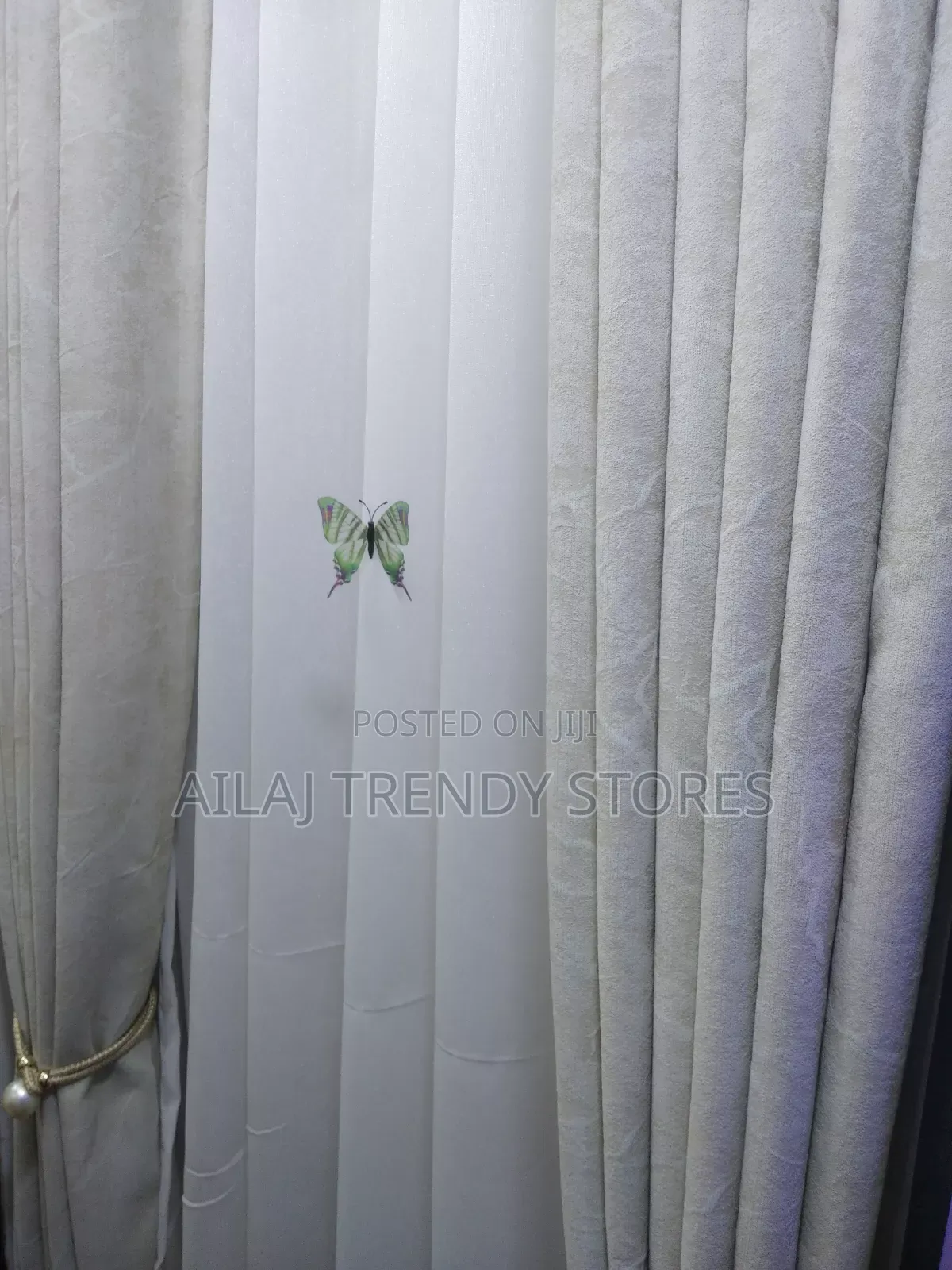 Light Cream Curtains and White Nets Per Metre